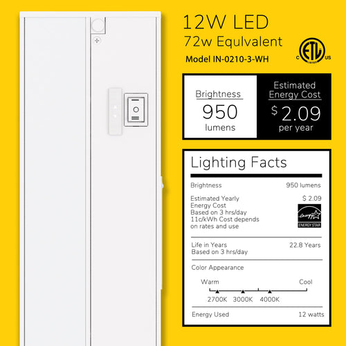 24-Inch Linkable 3CCT LED Under Cabinet Light V1074