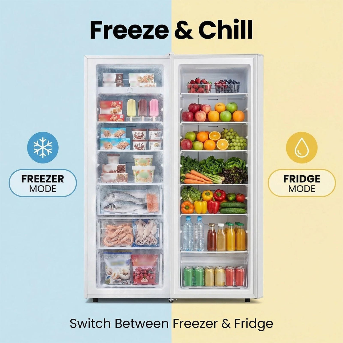 7.0 Cu.ft Convertible Upright Freezer/Refrigerator White X80371