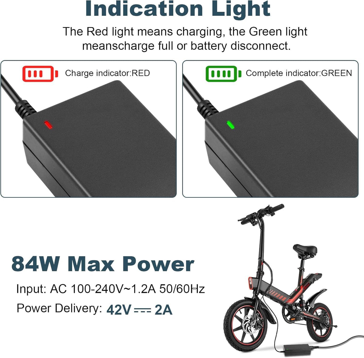 42V 2A Electric Scooter Charger with 7 Plugs P3129