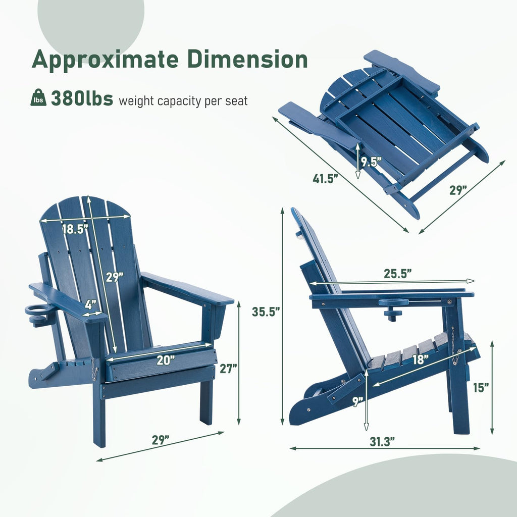 Folding Adirondack Chair with Cup Holders L223111