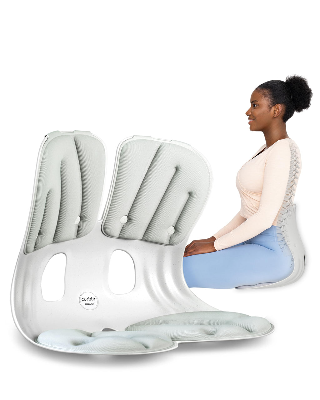 Extra Wide Ergonomic Seat Support Grey Q804459
