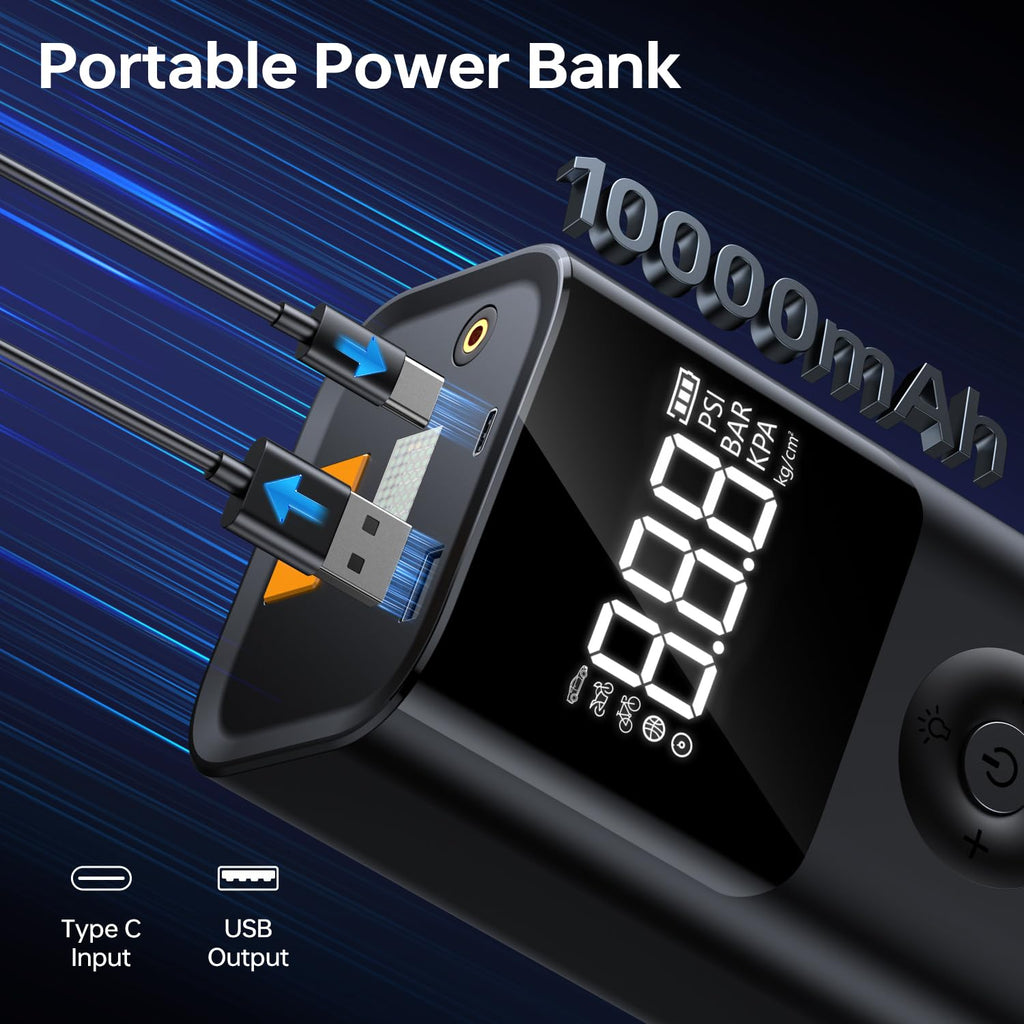 12V Portable Jump Starter with Air Compressor C89302