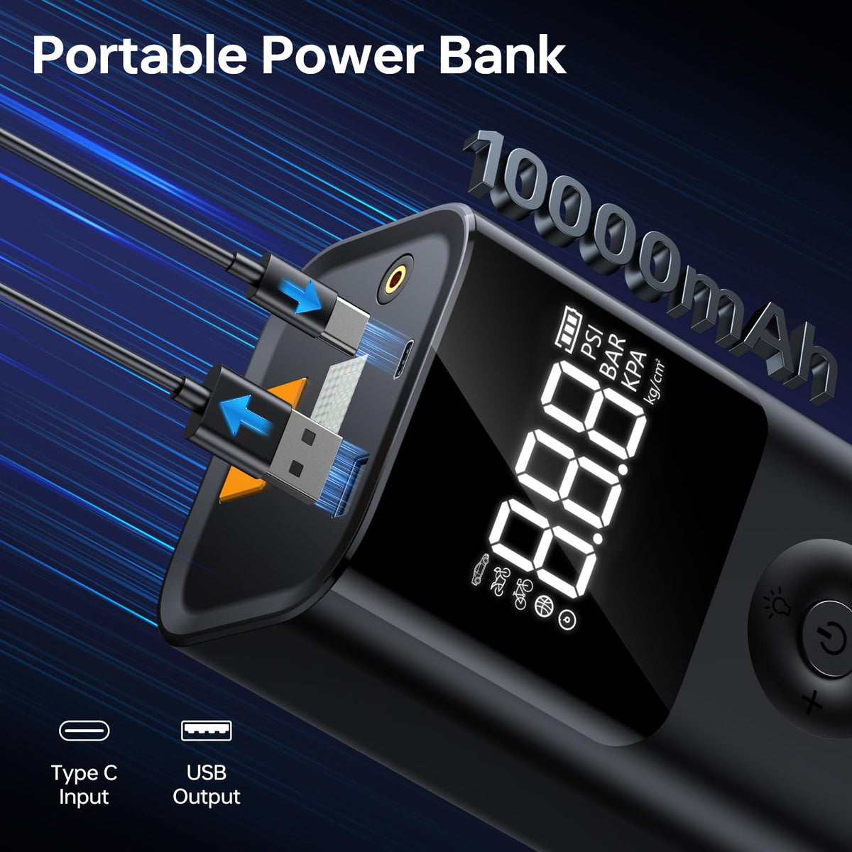 12V Portable Jump Starter with Air Compressor C89302