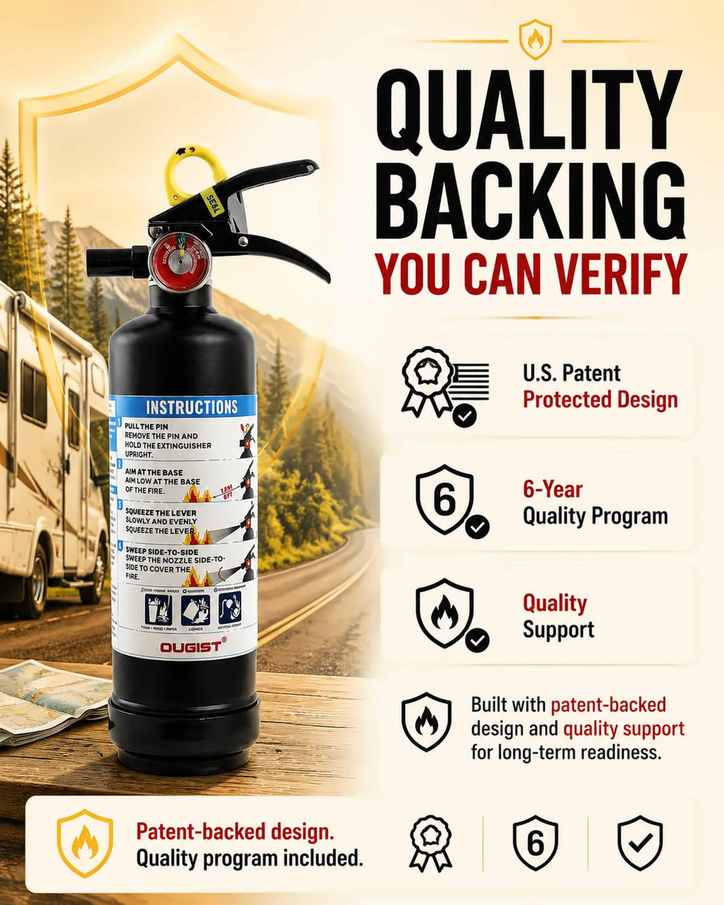 Car Fire Extinguisher 2.5lb Dry Chemical 1 Pack Y3509