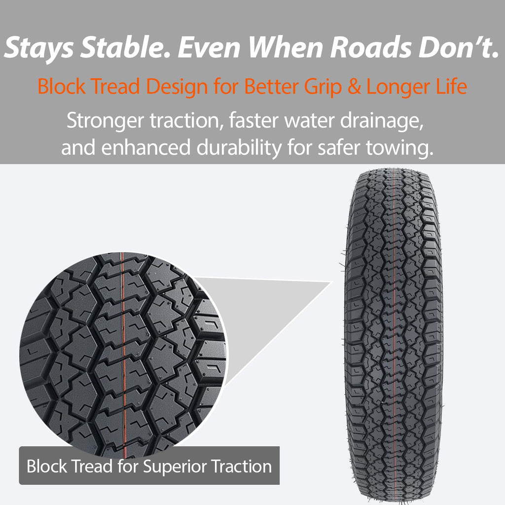 Set of 2 ST205/75D15 Trailer Tires Y4173
