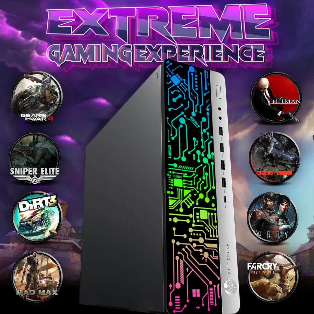 Gaming Desktop PC with 24 Inch Curved Monitor A126