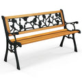 Iron Hardwood Garden Bench S696435