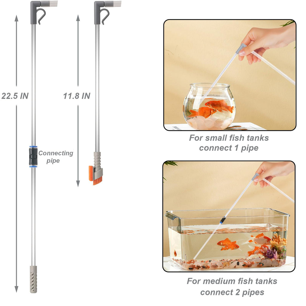Compact Aquarium Siphon Vacuum and Water Changer Kit with Cleaning Brush J1402