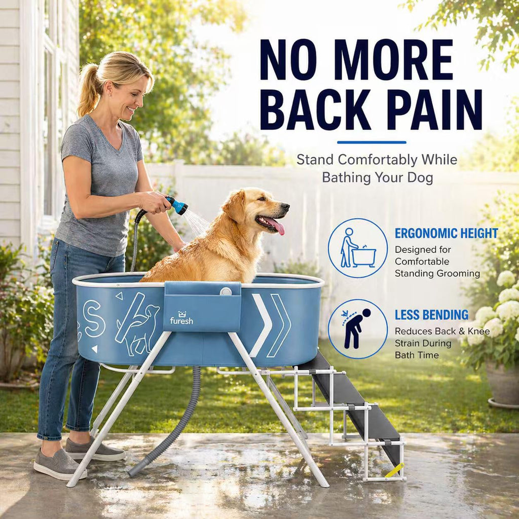 Foldable Dog Washing Station with Stairs E2305