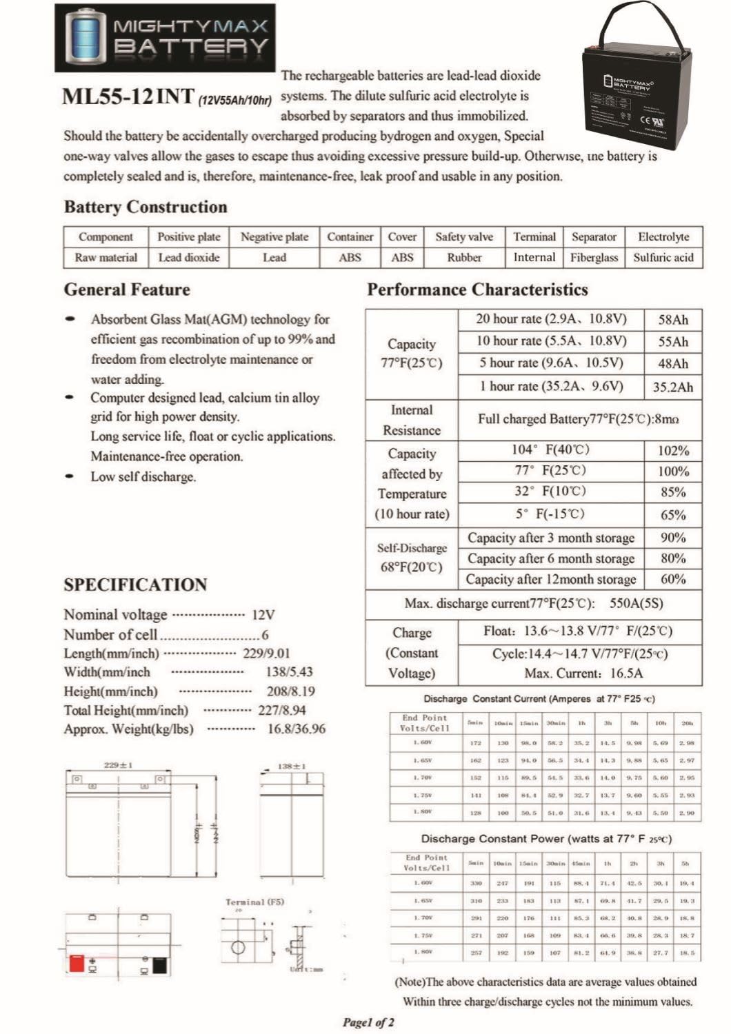 12V 55AH AGM Car and Truck Battery E748848