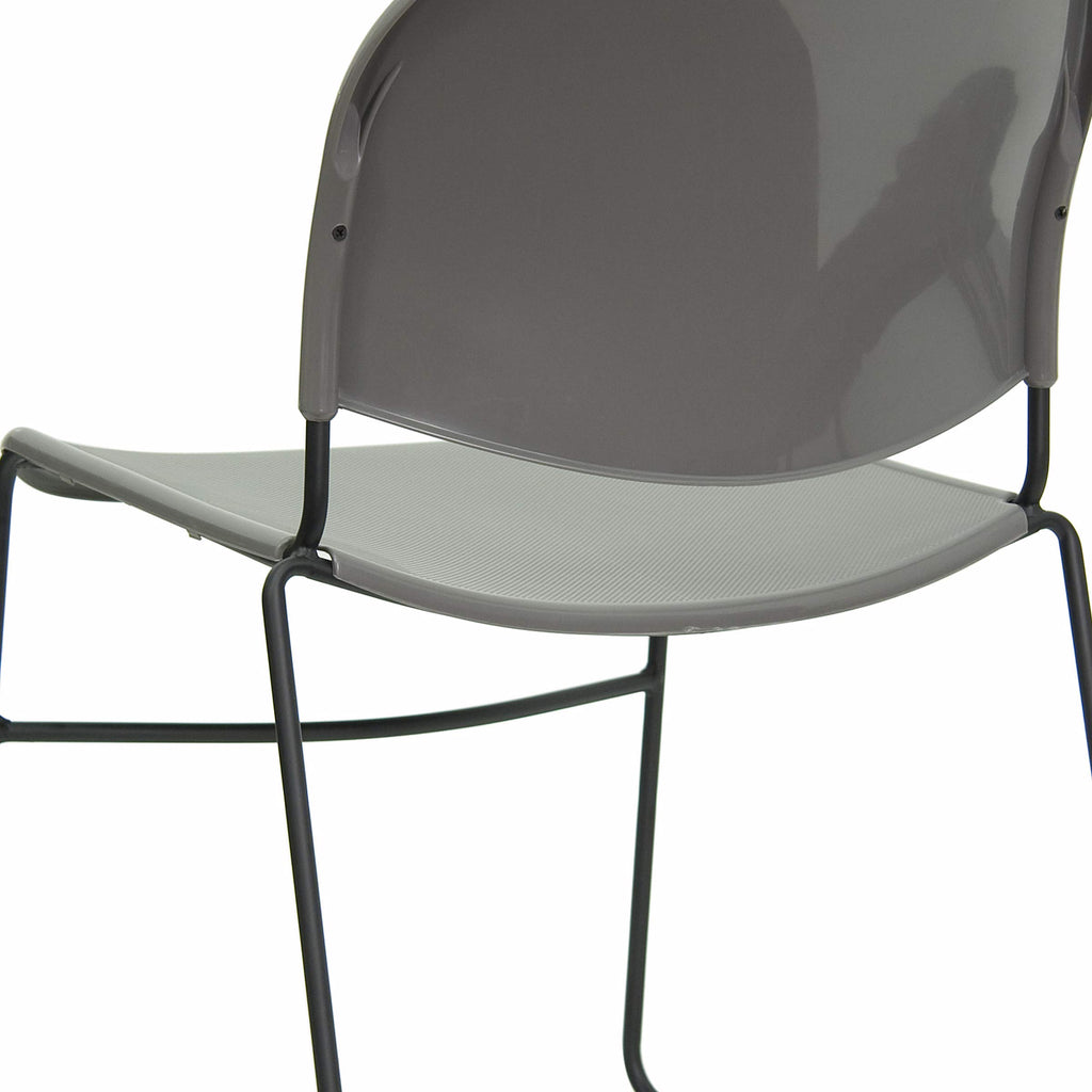 Gray 4 Pack Stack Chair with Black Frame X595