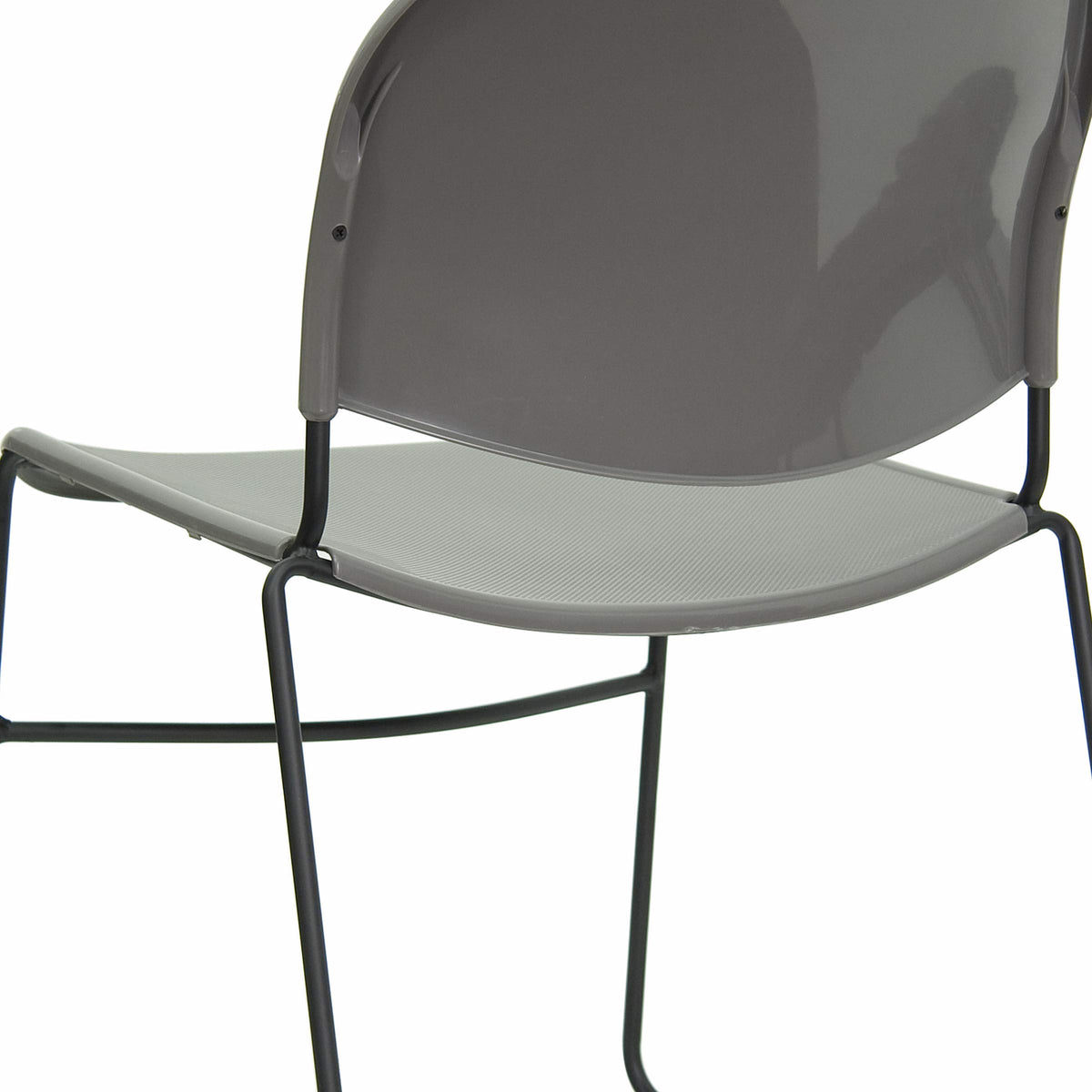 Gray 4 Pack Stack Chair with Black Frame X595