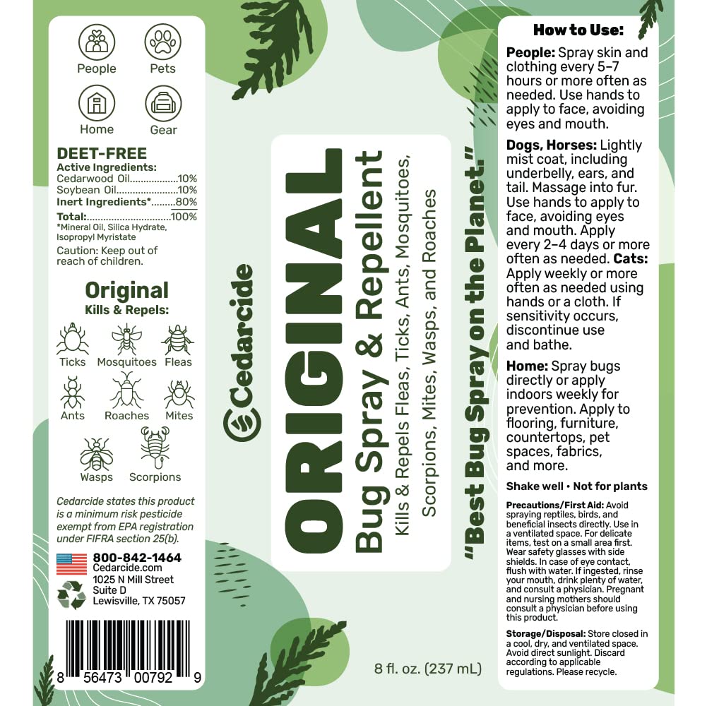 Natural Cedar Oil Bug Spray B194