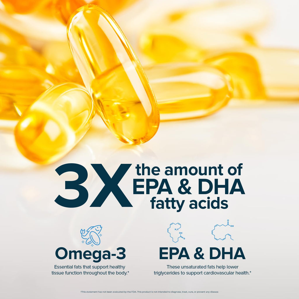 Triple Strength Omega-3 Fish Oil with EPA & DHA 180 Softgels D3069