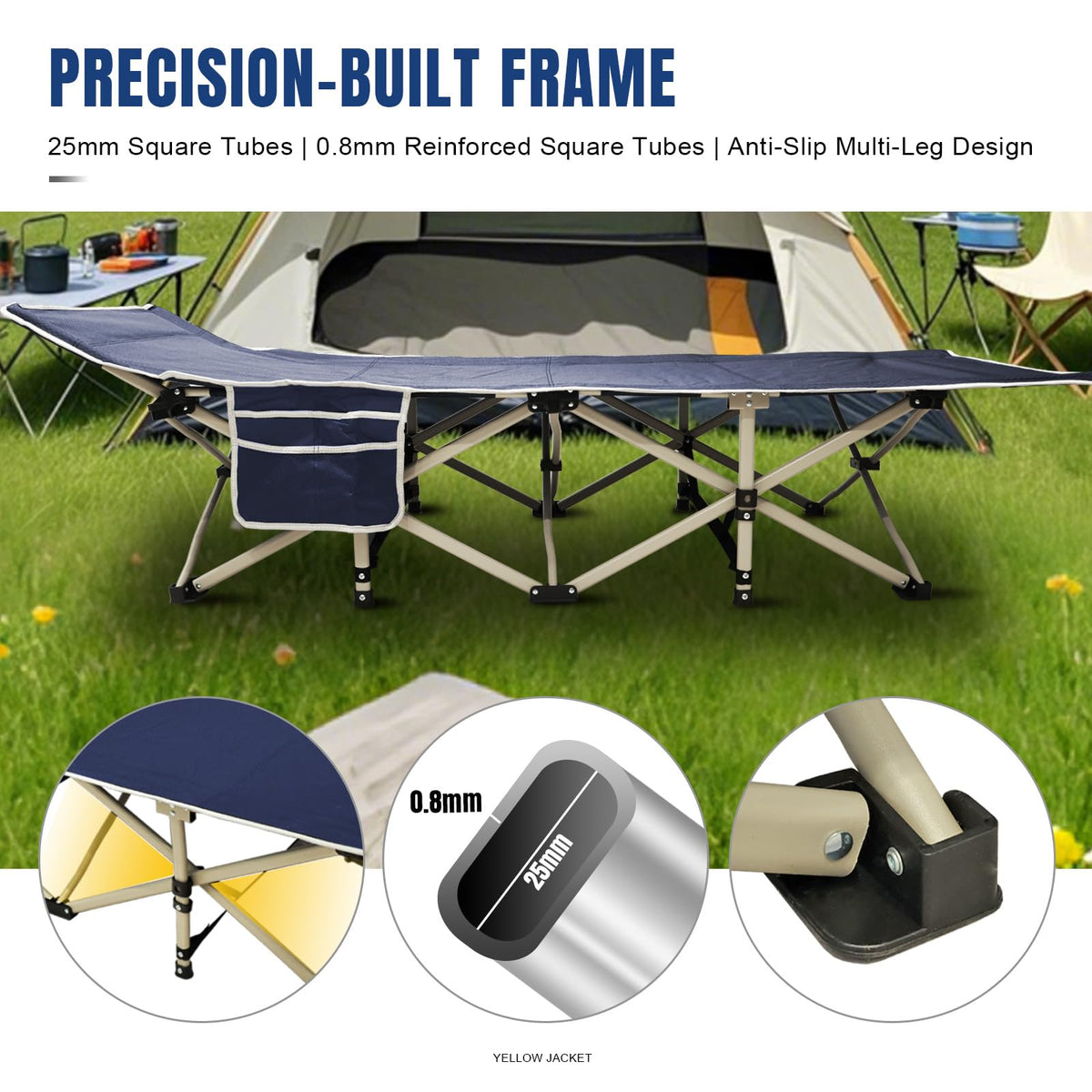 Folding Camping Cot with Mattress and Carry Bag A470