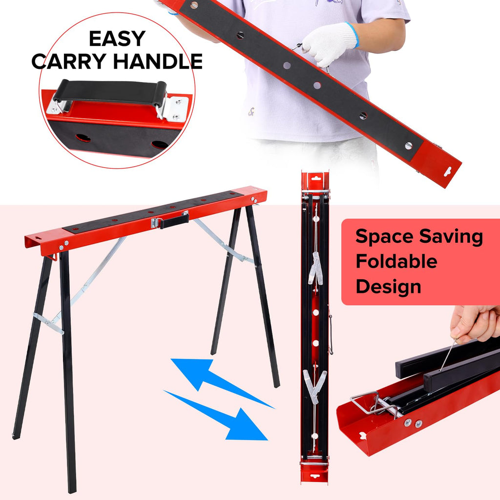 Heavy Duty 2-Pack Folding Sawhorse M8836