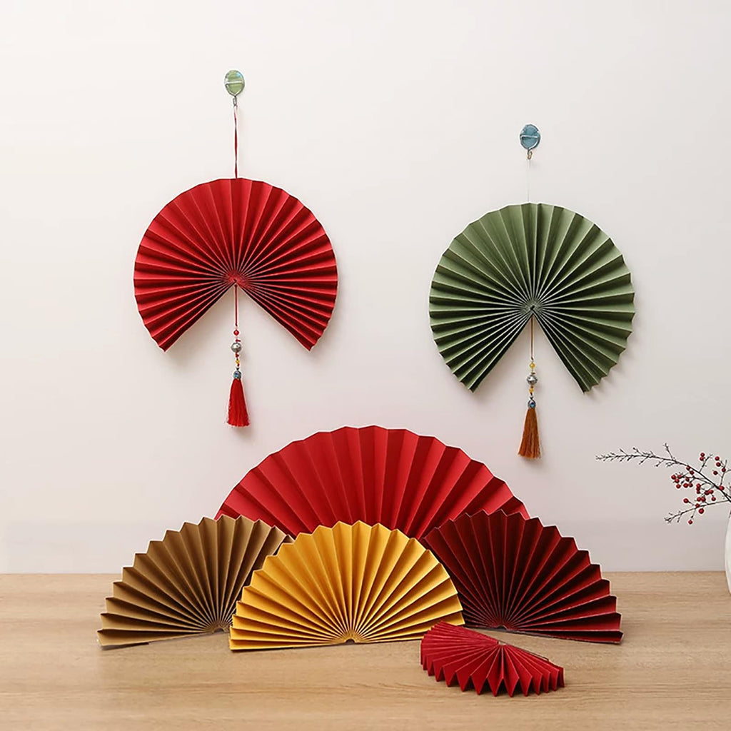 Folding Paper Fan Burnt Orange 39" E4051