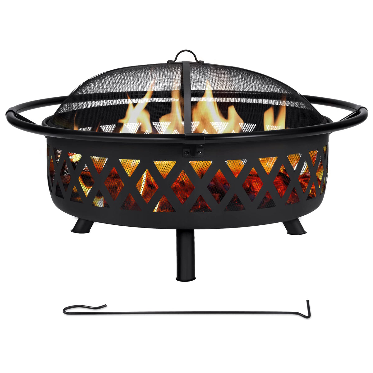 42” Wood Burning Patio Fire Pit with Spark Screen X370602