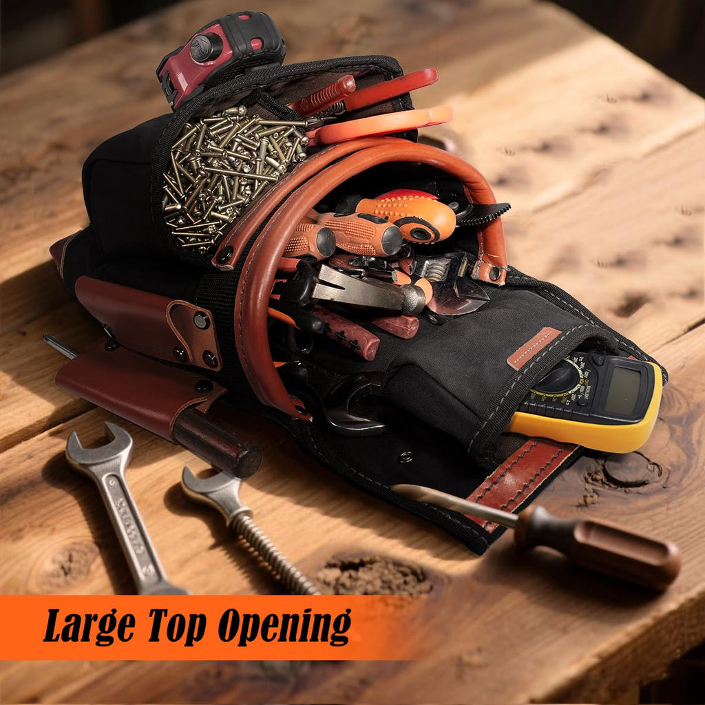 Top-Grain Leather Tool Belt With Suspenders T949