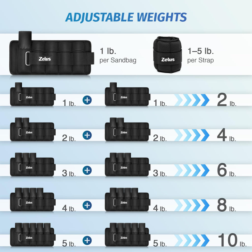Adjustable Ankle Weights Set with Removable Sandbags H1705