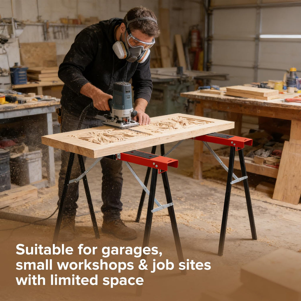 Heavy Duty 2-Pack Folding Sawhorse M8836