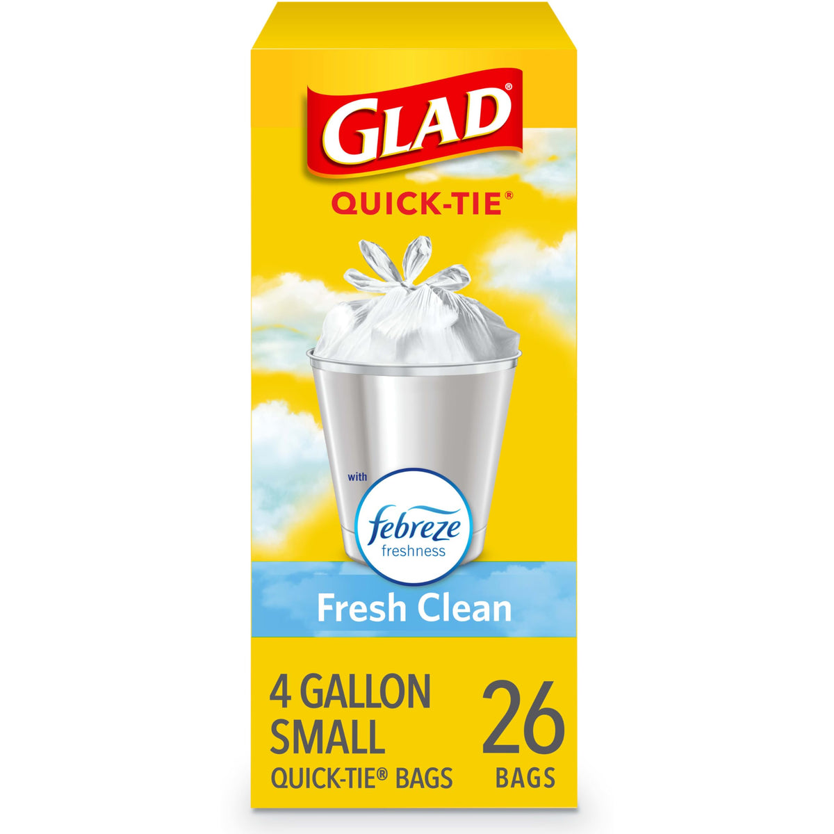4 Gallon Odor Resistant Quick Tie Trash Bags, 26 Count P94980