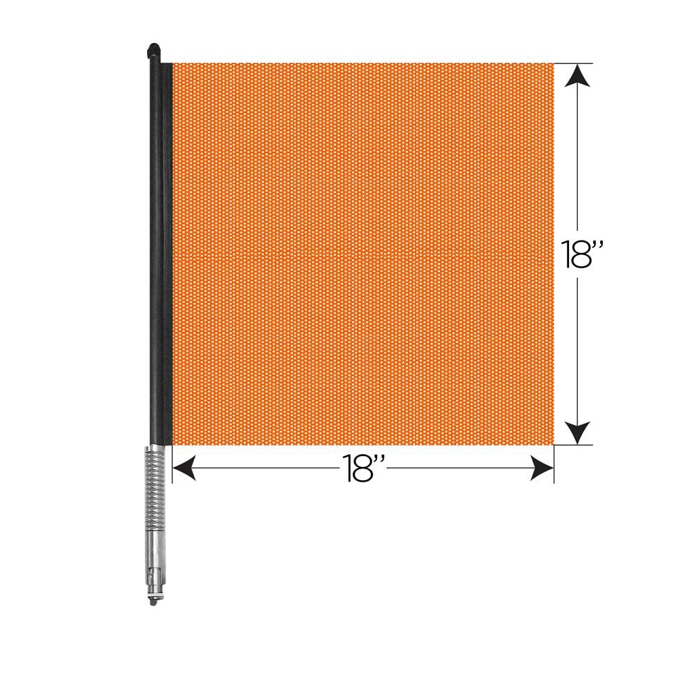 Orange 18" x 18" Jersey Mesh Flag with Aluminum Rod & Stainless Steel Spring P978928