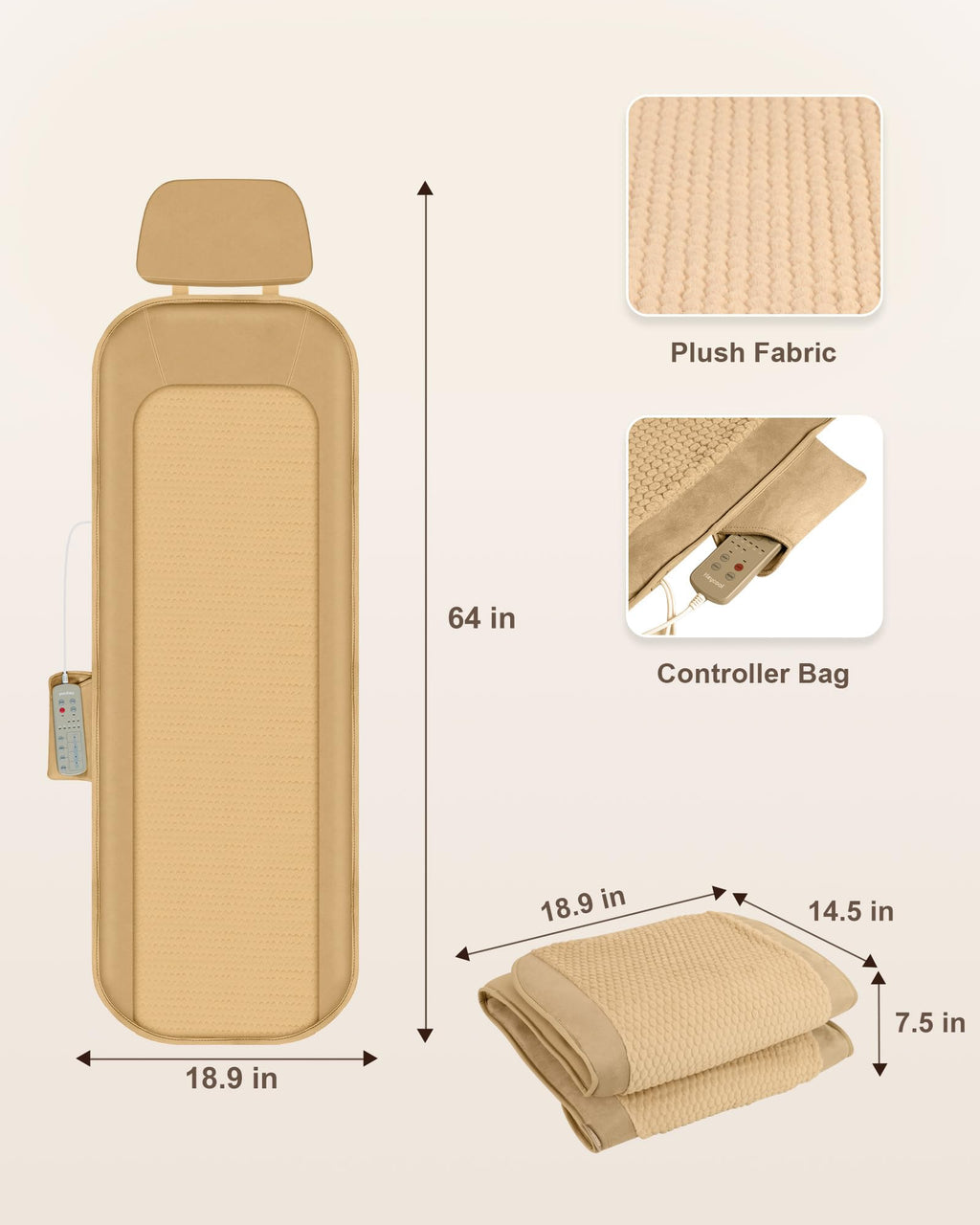 Foldable Full Body Massage Mat with Heat and Vibration M949