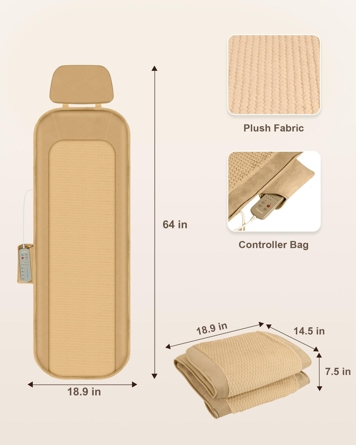 Foldable Full Body Massage Mat with Heat and Vibration M949