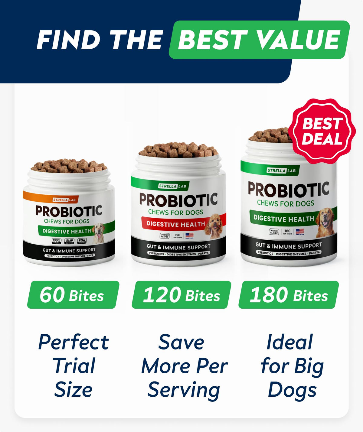 Dog Probiotics with Enzymes and Fiber R17190