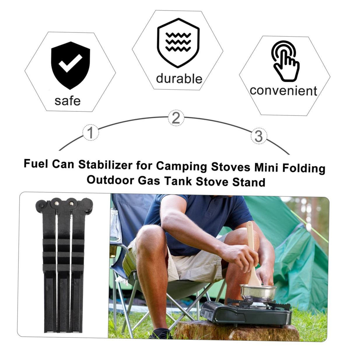 Compact Folding Propane Camp Stove Canister Stand T247