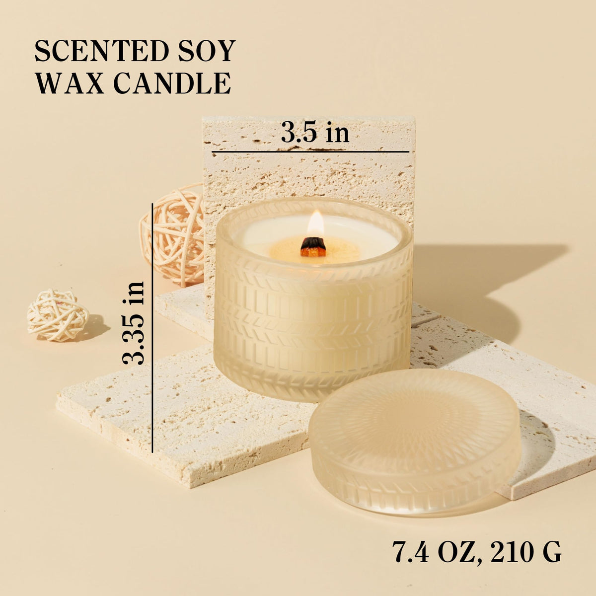 Vanilla Coconut Wood Wick Candle 7.4 oz X14330