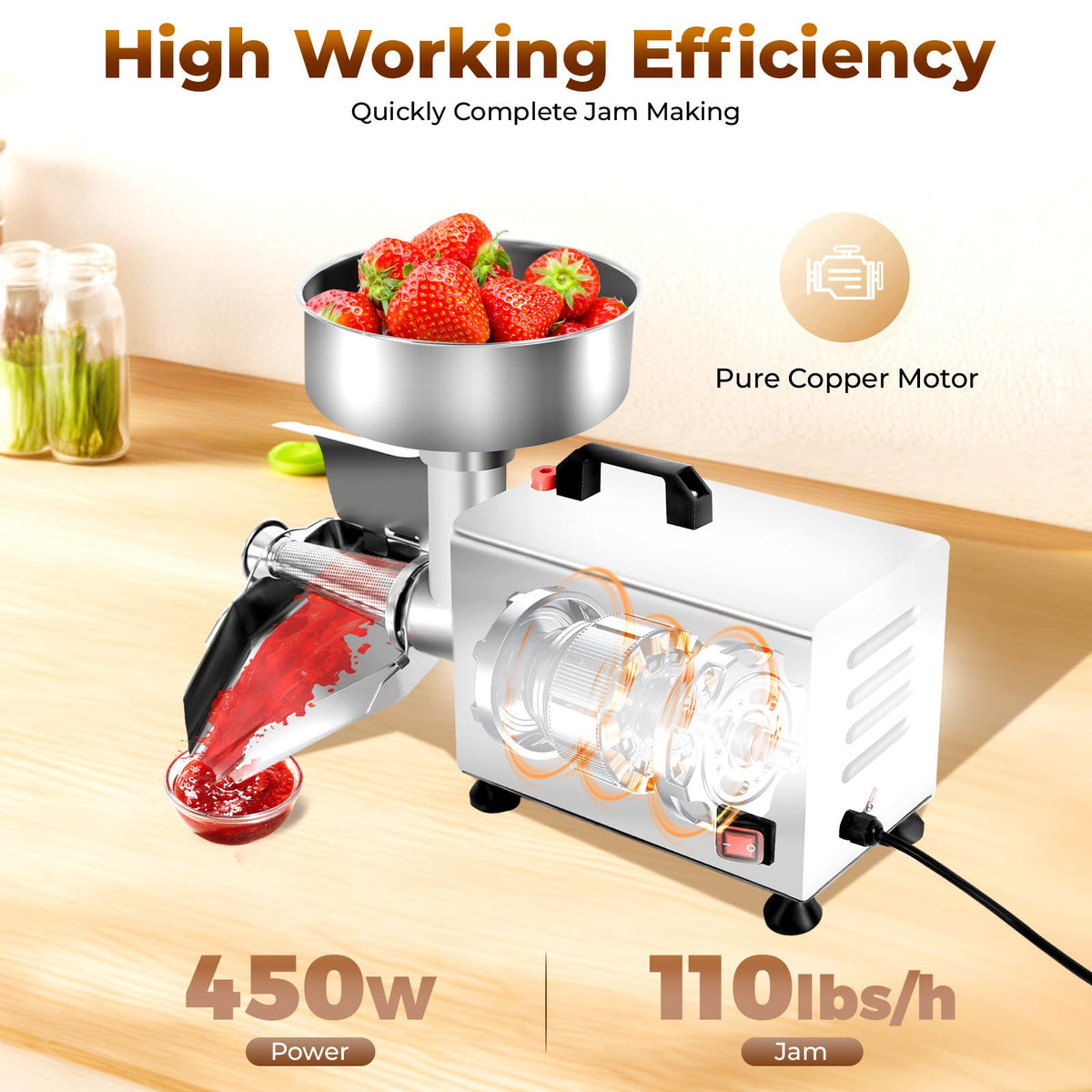 110v 450w Stainless Steel Electric Tomato Strainer R2427