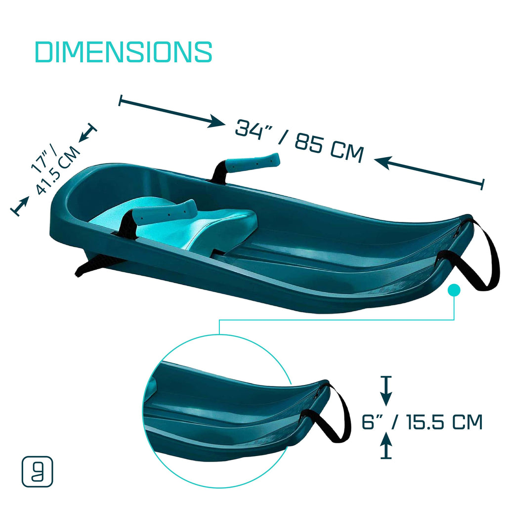 Kids' Plastic Toboggan Sleds with Tow Strap T250