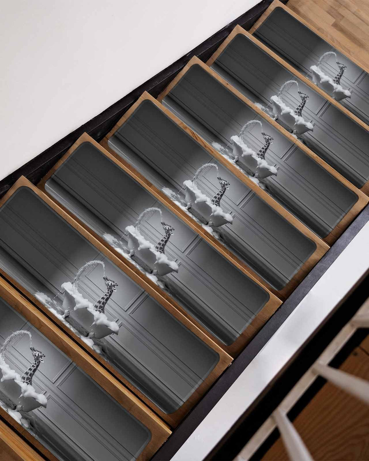 Grey Non Slip Stair Treads 8"x30" 4PCS T490