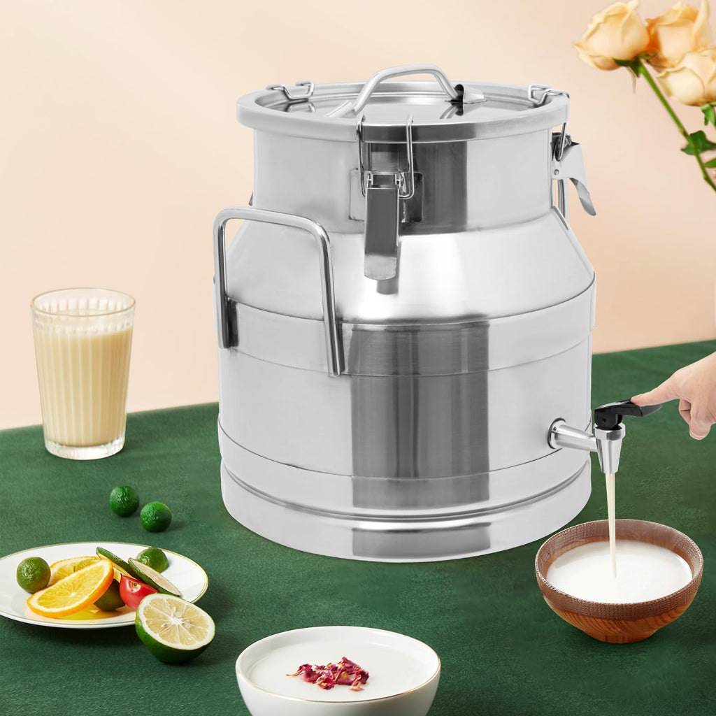 Stainless Steel Milk Can with Faucet, 20L Silicone Sealed Lid X2870
