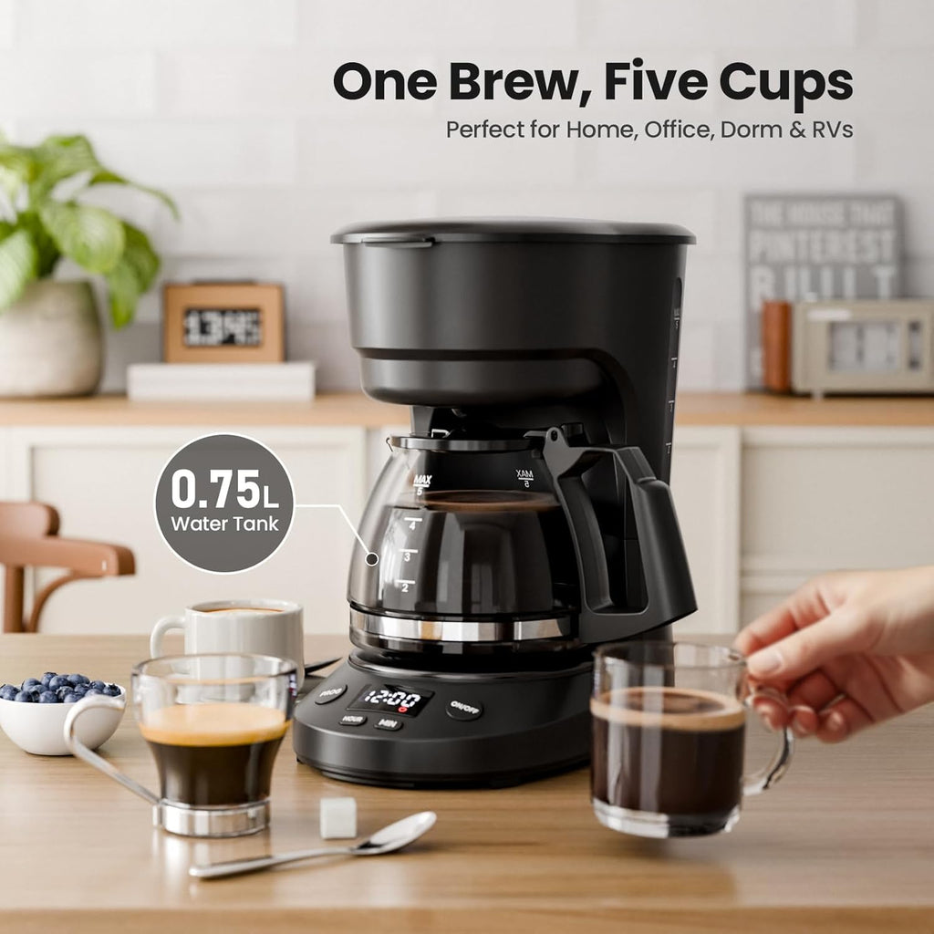 5 Cup Drip Coffee Maker with Timer V423774