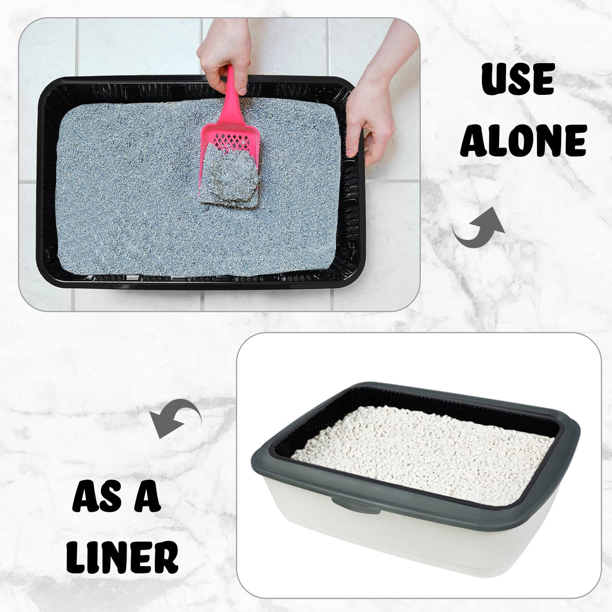60 Pack Disposable Litter Boxes for Cats, Black K466063