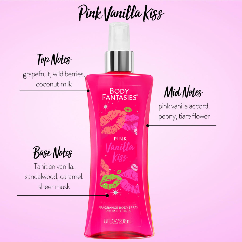 Cotton Candy Pink Vanilla Body Spray 8 Fluid Ounce 2-Pack F53802