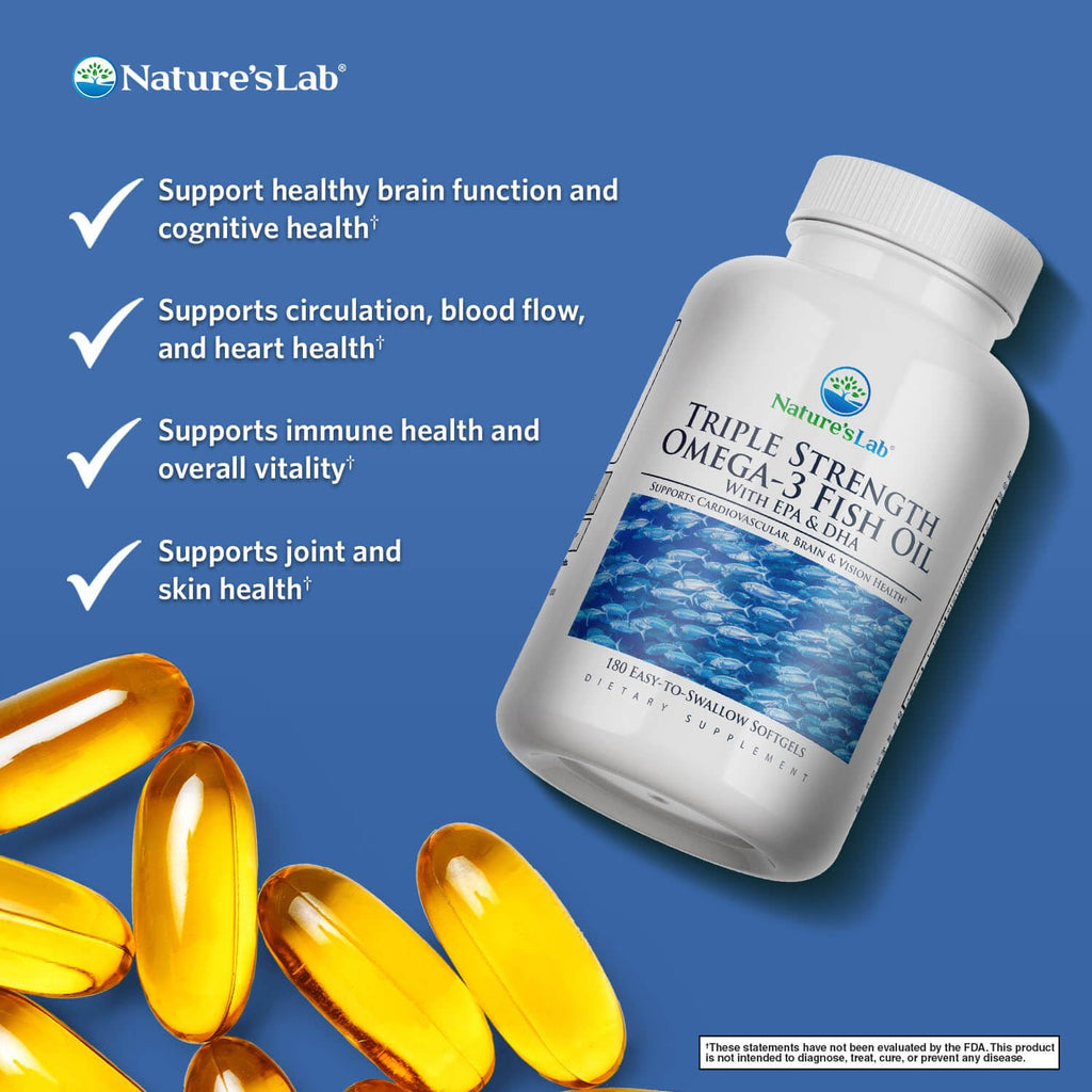 Triple Strength Omega-3 Fish Oil with EPA & DHA 180 Softgels D3069