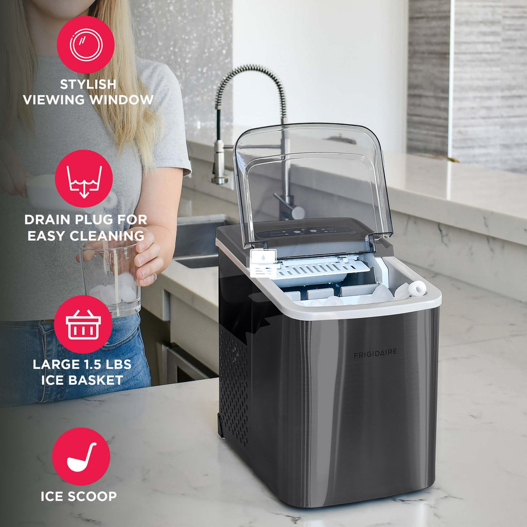 Portable 26 lb per Day Bullet Ice Maker Machine Black Stainless Steel B754583