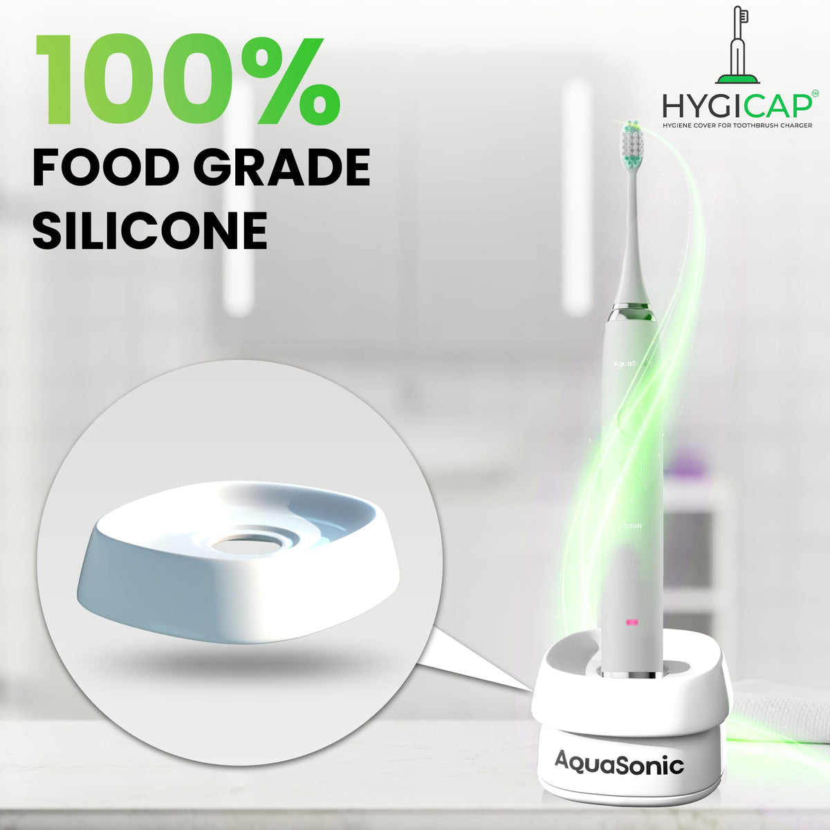 Waterproof Food Grade Silicone Toothbrush Charger Cover 2-Pack X2282