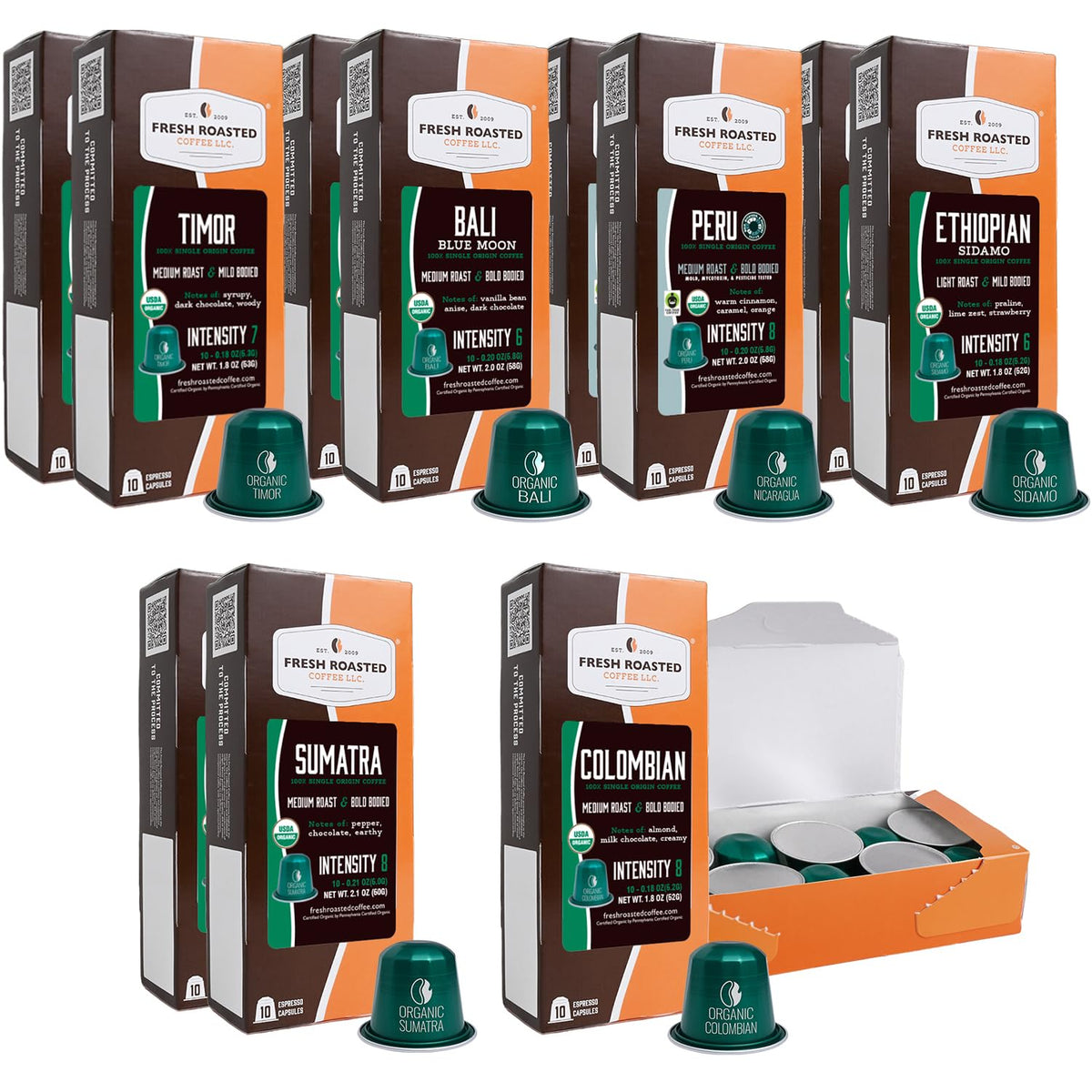 Organic Espresso Capsules for Nespresso OriginalLine, 120 Aluminum Capsules A402536