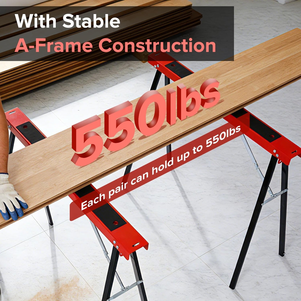 Heavy Duty 2-Pack Folding Sawhorse M8836