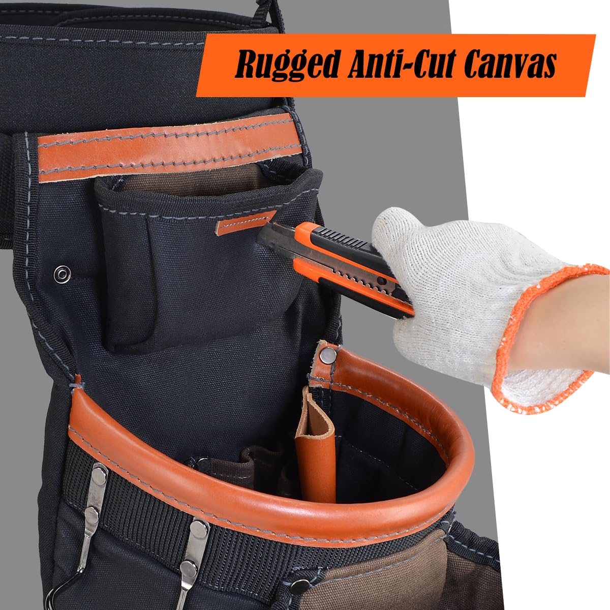 Top-Grain Leather Tool Belt With Suspenders T949