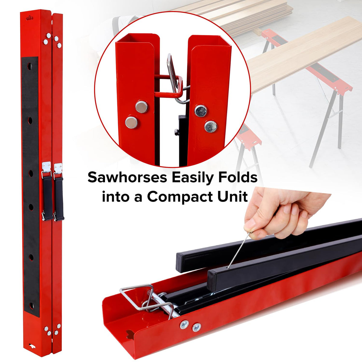 Heavy Duty 2-Pack Folding Sawhorse M8836