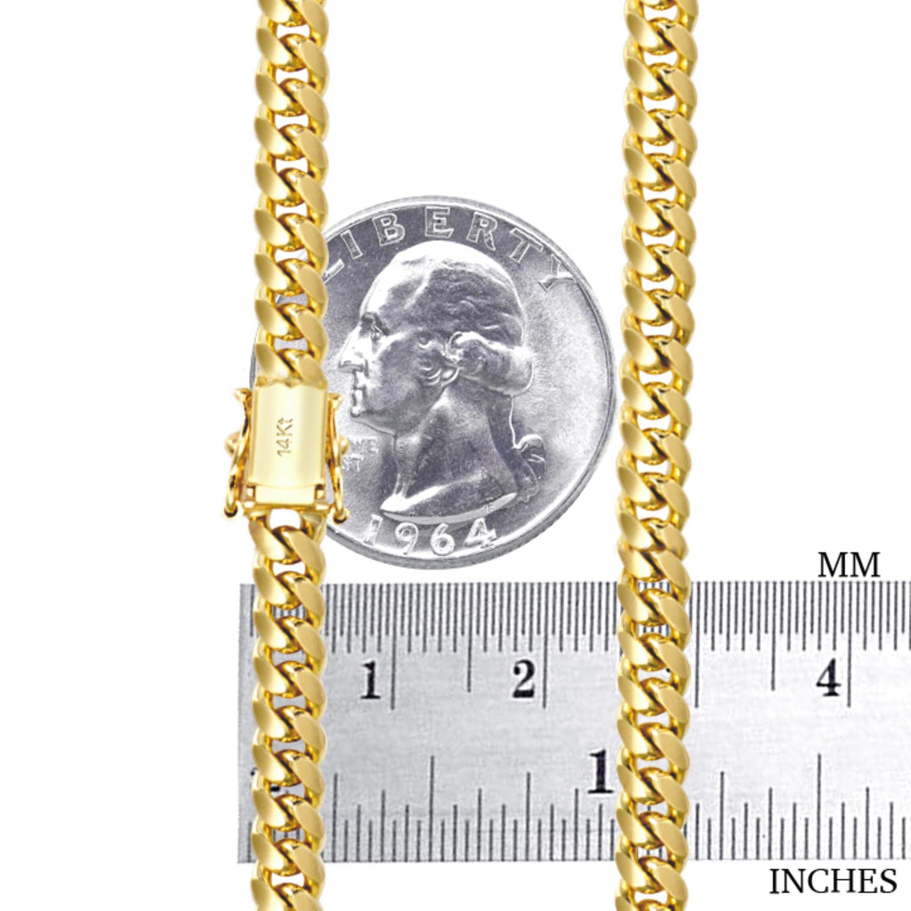 14k Yellow Gold Cuban Link Chain Necklace K676
