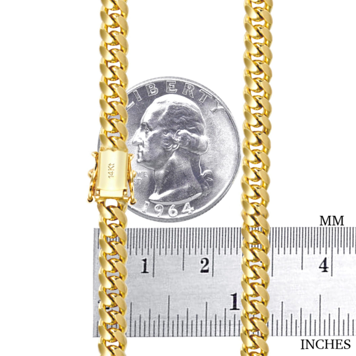 14k Yellow Gold Cuban Link Chain Necklace K676