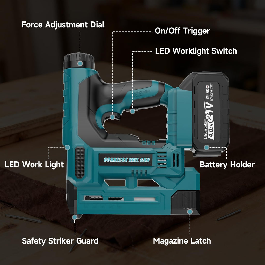 18 Gauge 2 in 1 Cordless Brad Nailer & Staple Gun V45739