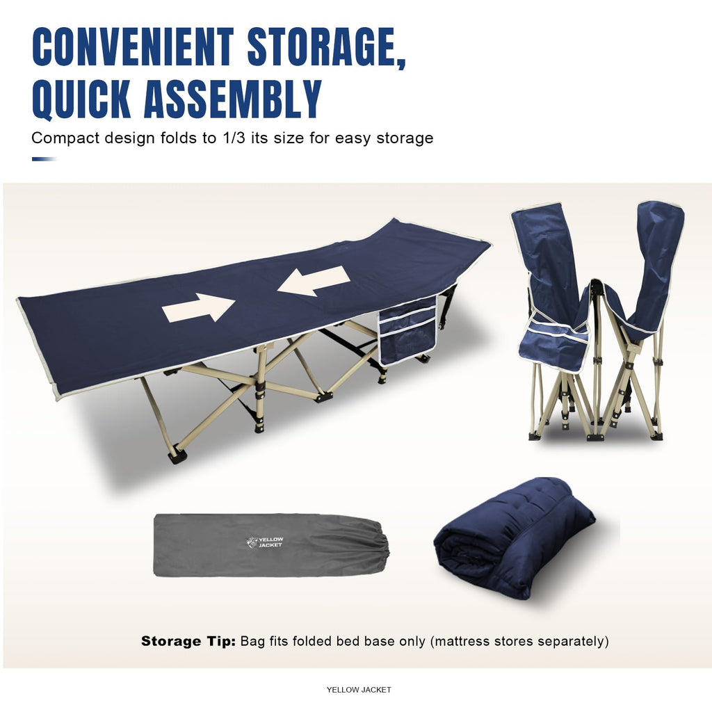 Folding Camping Cot with Mattress and Carry Bag A470